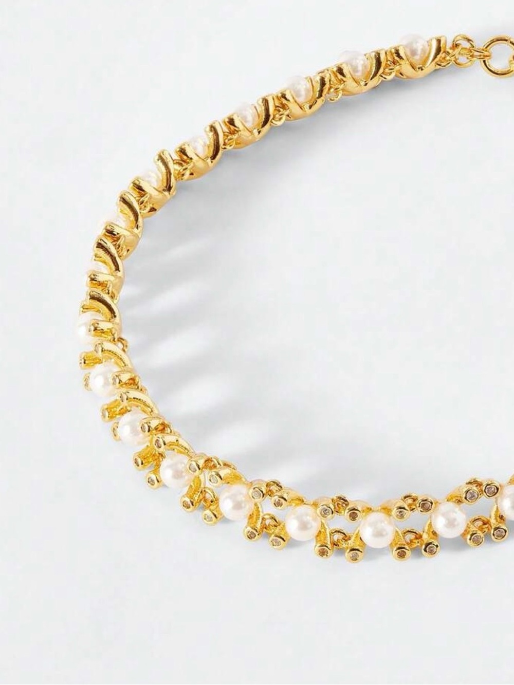 Gold Pearl Chain Bracelet for Women - Picture 3 of 5